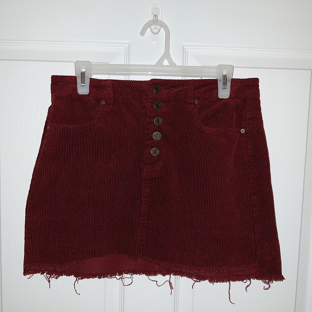 Cute Mini Jean Skirt Red
